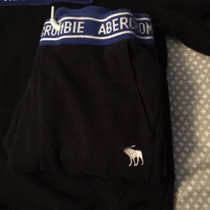 black and blue Abercrombie sweatpants